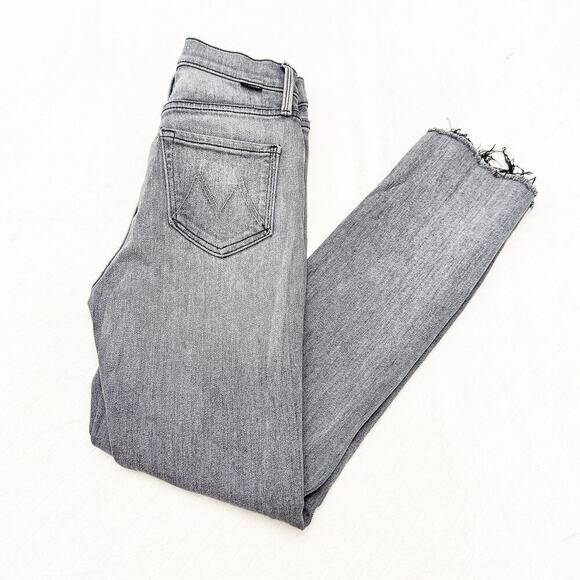 Mother The Pixie Dazzler Ankle Fray Digging Up Dirt Charcoal Denim Jeans Size 25 - Picture 10 of 10
